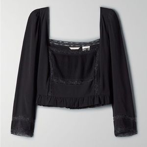 Aritzia Wilfred black blouse size US XXS boheme collection, new condition